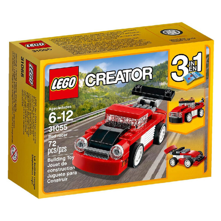 lego乐高积木玩具男孩女孩三合一创意百变小颗粒系列 31055 红色赛车