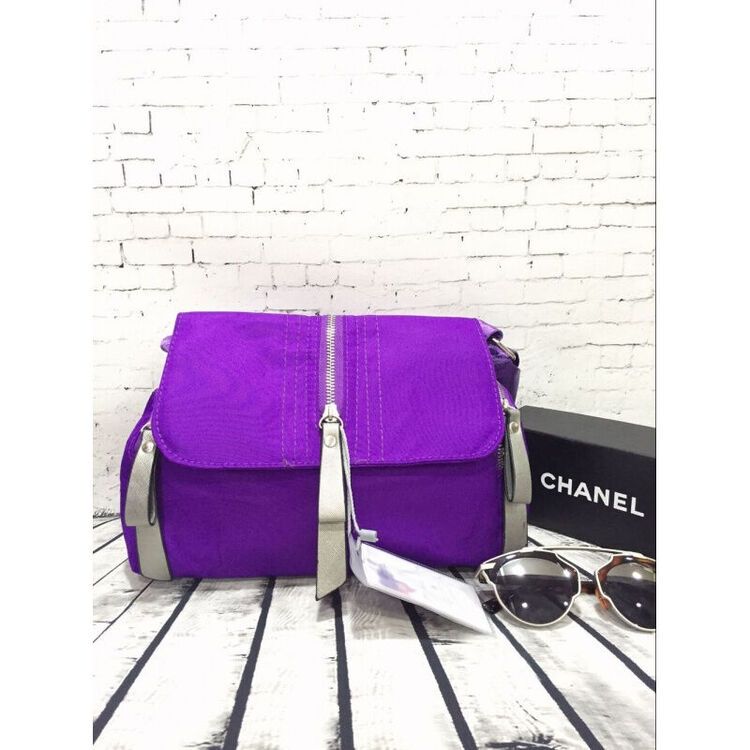 博卜新款斜挎包男女防水布韩版潮运动户外旅游休闲收纳 亮紫色