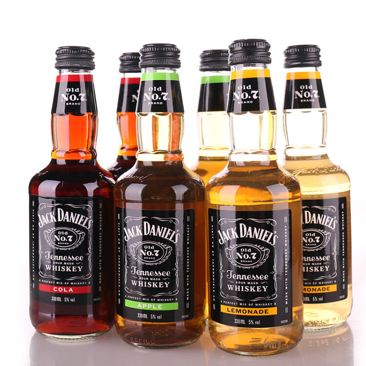 杰克丹尼（Jack Daniels）禮盒裝可樂(lè)+檸檬+蘋(píng)果味330ml*6瓶威士忌預(yù)調(diào)酒 菜管家商品