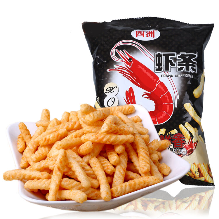 四洲 休闲零食 膨化食品 xo酱味虾条 80g【图片 价格 品牌 评论】-京