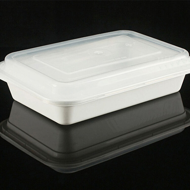 喇叭花 盒一次性长方形饭盒 美式餐盒 塑料盒快餐打包外卖盒 750ml