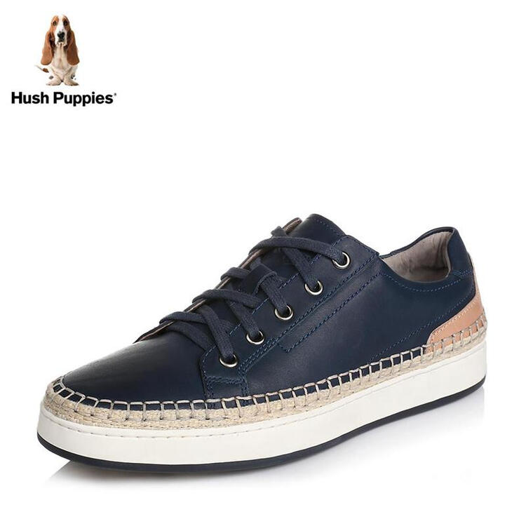 hush puppies/暇步士男鞋 专柜同款牛皮休闲鞋 时尚系带板鞋h3f34am6