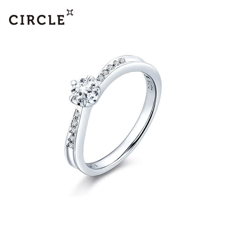 circle日本珠宝 樱花切工铂金pt钻石戒指结婚求婚钻戒25分 正品 钻石