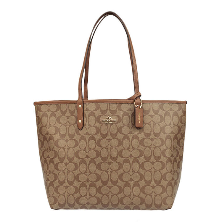 蔻驰(coach)pvc卡其棕女款单肩手提托特子母包 f36658imbdx