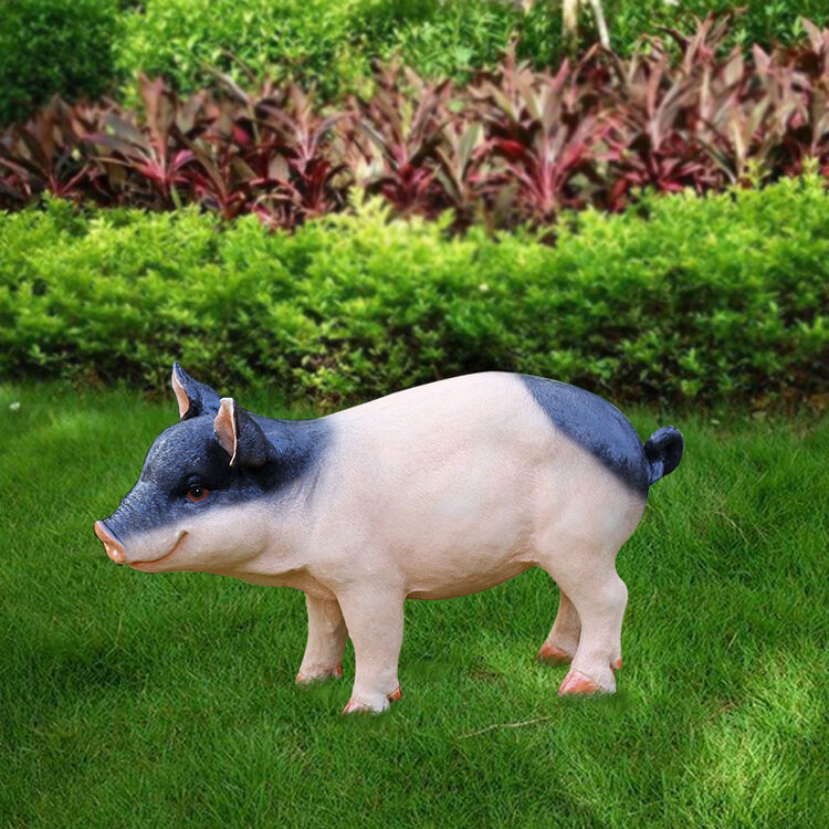 悦吉祥 玻璃钢仿真猪户外雕塑庭院装饰品幼儿园公园工艺品摆件 款2