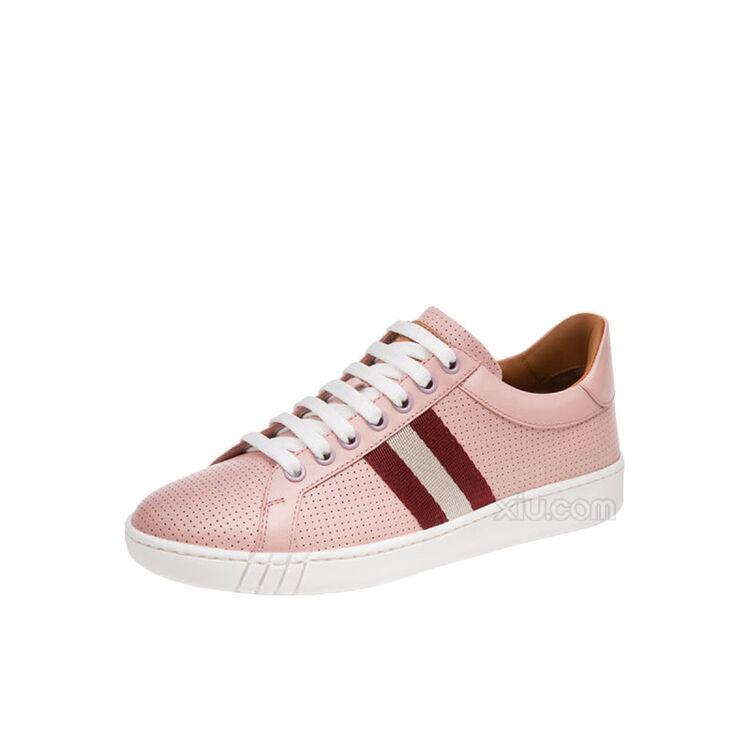 bally 巴利 女士wicki-fo条纹装饰小牛皮板鞋 粉色 36.