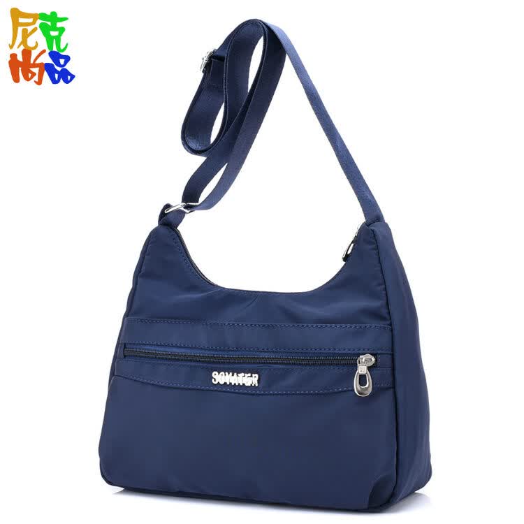 尼克尚品新款女士布包尼龙包女包休闲单肩斜挎包水饺包牛津布妈咪包