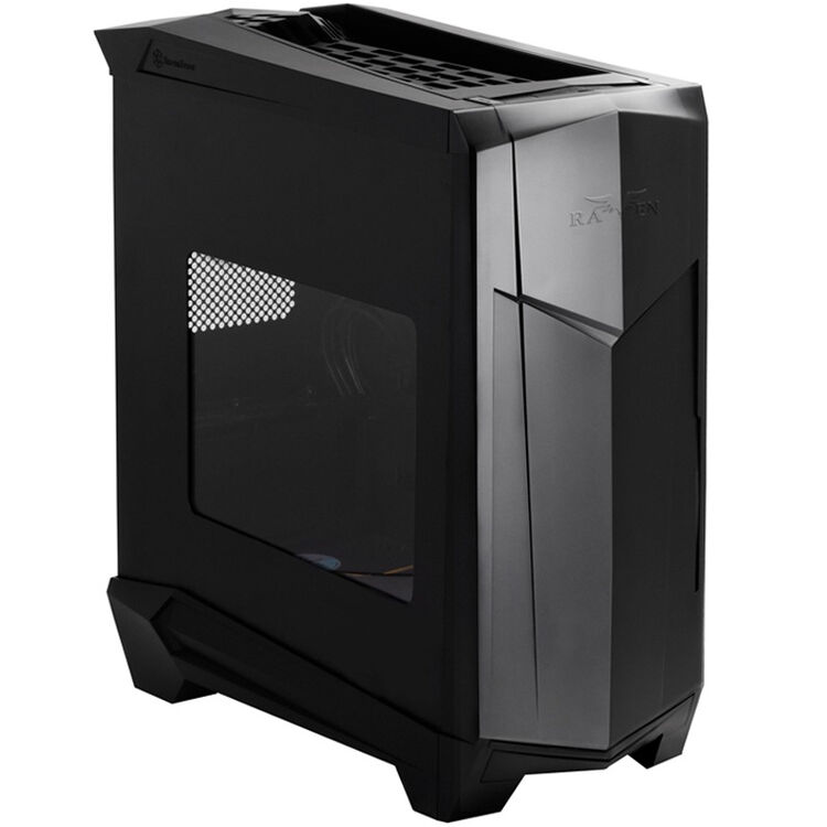 银欣silverstonerv05bw乌鸦5黑色侧透版机箱垂直风道正压差带18公分