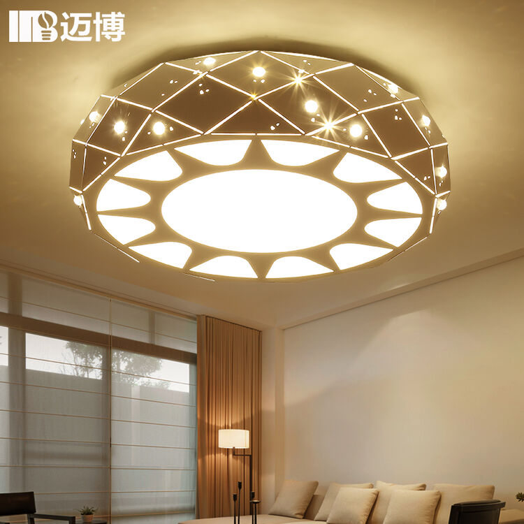 迈博现代简约led吸顶灯卧室圆形创意客厅灯温馨书房间过道阳台灯具 b
