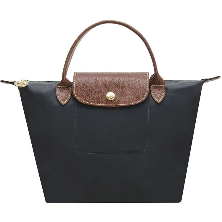 longchamp 珑骧 le pliage 女士系列金属灰织物小号短柄折叠手提包