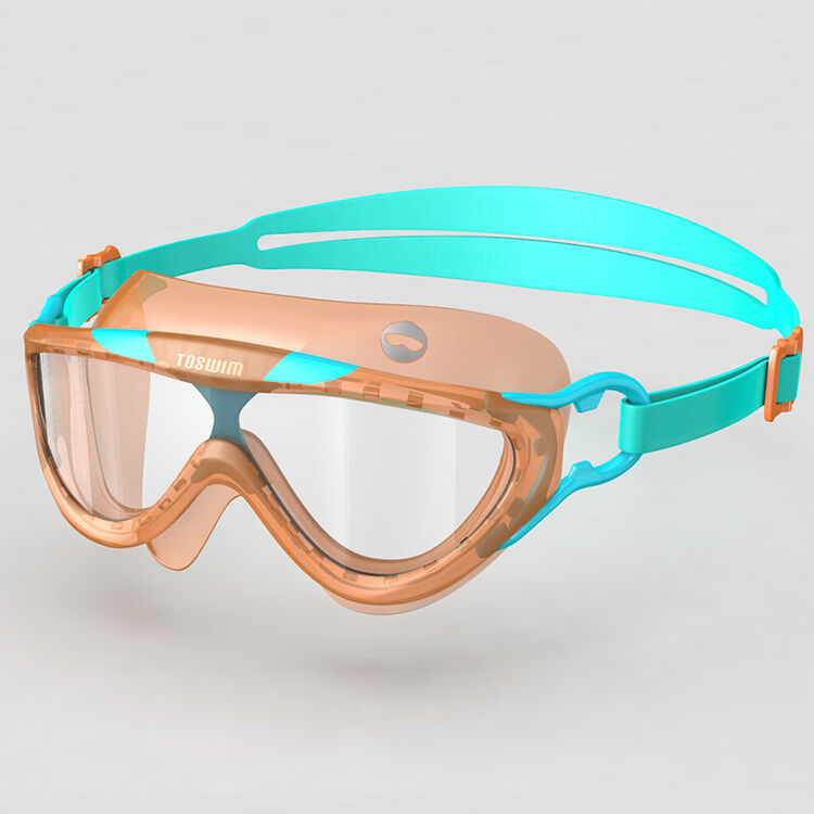 toswim拓胜 泳镜 大框防雾高清 儿童泳镜 防水游泳镜 橘红虎鲸