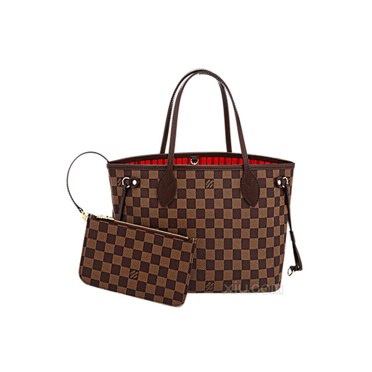 louis vuitton 路易·威登 女士neverfull格纹小号手提包 棕色 f