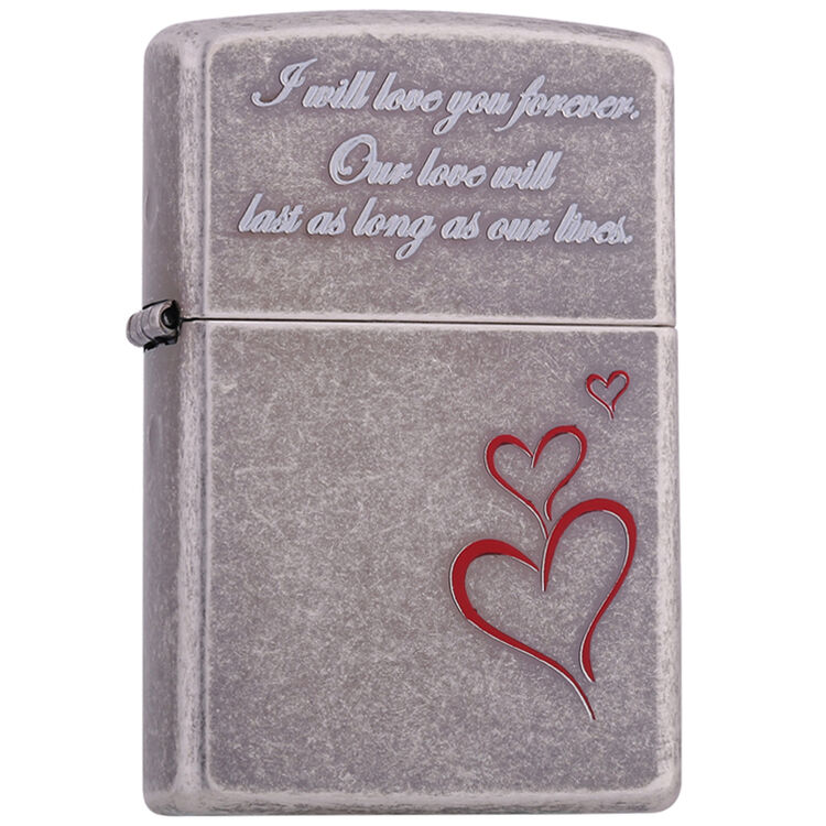 之宝(zippo)打火机 永恒的爱 仿古银蚀刻zbt-1-1 煤油防风火机【图片
