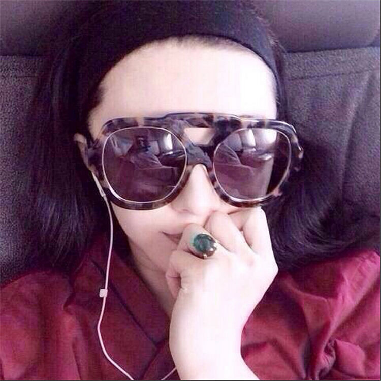 晟翀 大框蛤蟆镜男女太阳镜墨镜 亮黑色