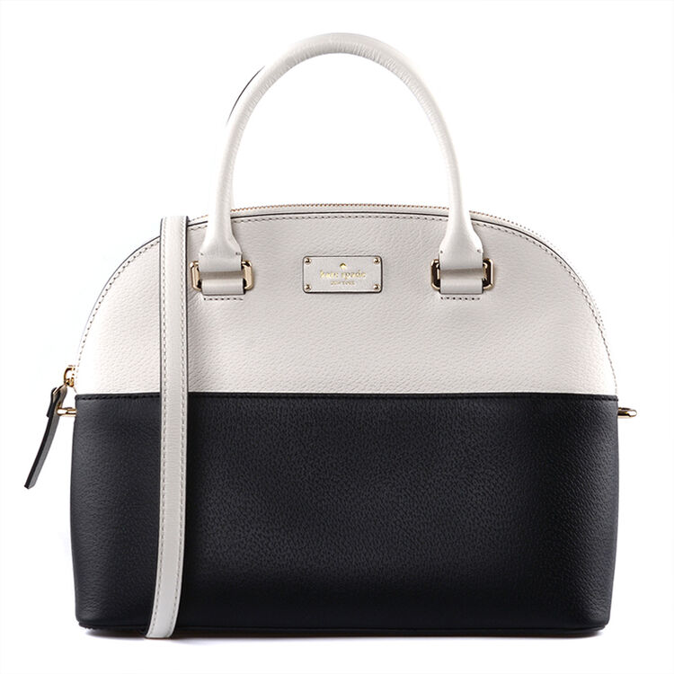 凯特·丝蓓 kate spade 女士黑白拼色时尚手提包单肩包斜挎包 wkru