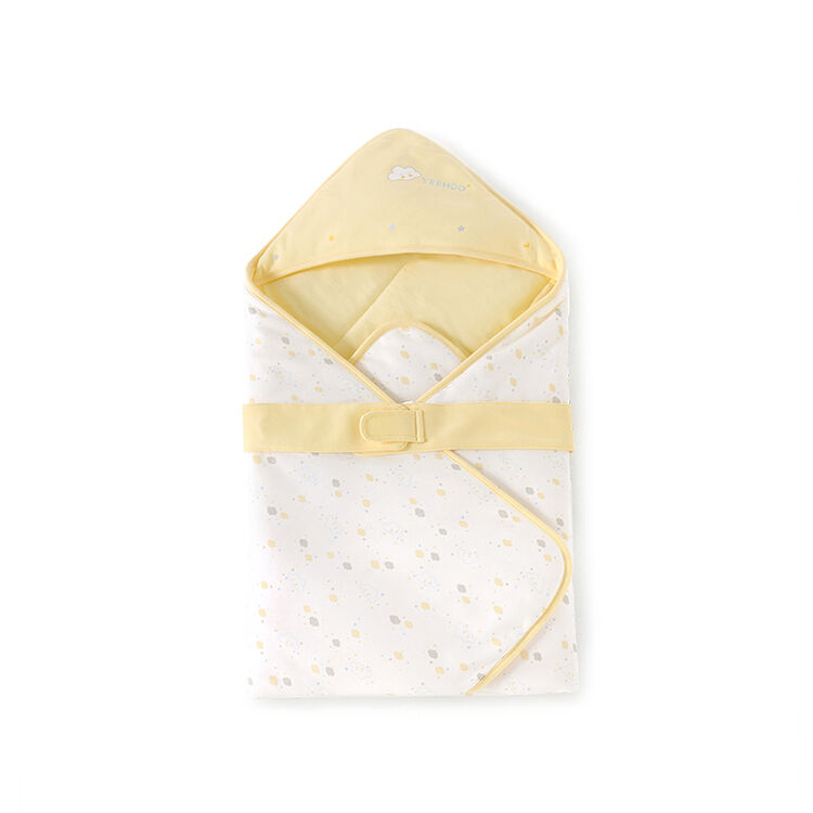 英氏婴儿抱被 宝宝四季纯棉抱被 75*75cm 黄色 75cm*75cm