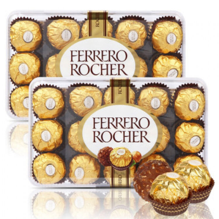 费列罗ferrero 金莎榛子巧克力30粒 2盒装 糖果巧克力 七夕礼物 婚庆