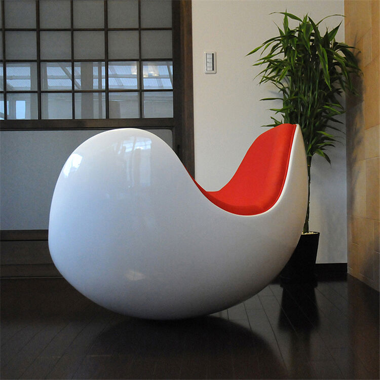 rlopay不倒翁椅 玻璃钢蛋壳椅 创意摇摇椅午休闲躺椅 懒人沙发椅家具