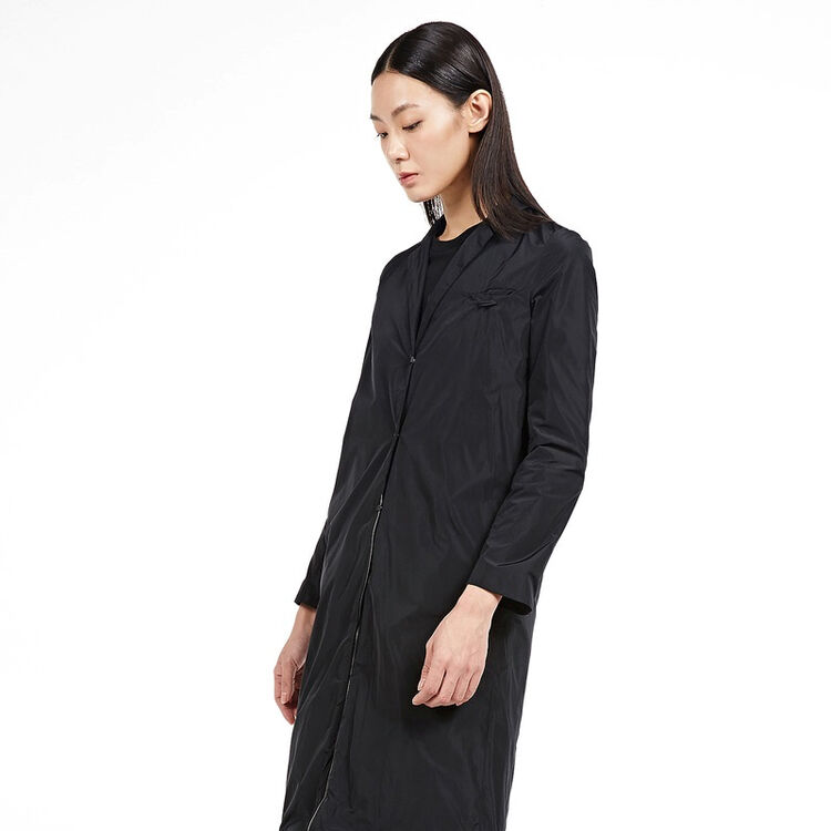 jnby/江南布衣春装休闲百搭女士中长款外套风衣5g222026 001本黑 xs