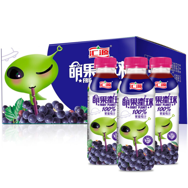 汇源 萌果星球100%葡萄汁智利紫葡萄 336ml*15瓶整箱装【官方旗舰】