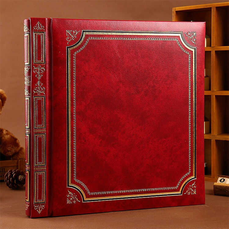 diy手工家庭聚会办公相册影集相簿 送领导送客户礼品 皮质封面-红色
