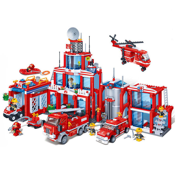 邦宝积木玩具城市警察消防局系列儿童拼插拼装益智玩具6-8-10-12岁