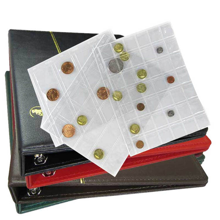 聚优尚 抗冻防摔皮革型高档硬币册集币册 7孔活页纪念币收藏册空册