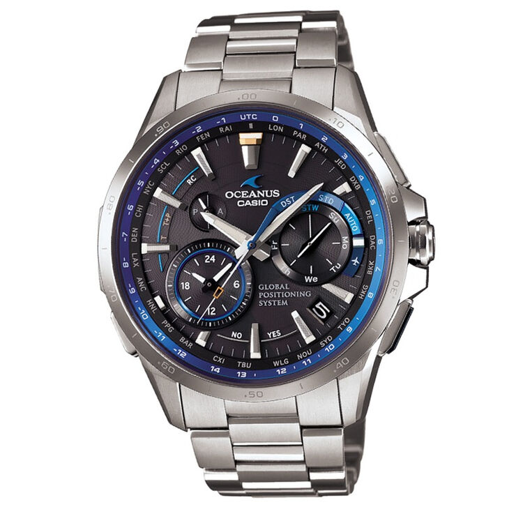 卡西欧(casio)手表 oceanus系列gps 电波太阳能金属钢带男表ocw-g1000