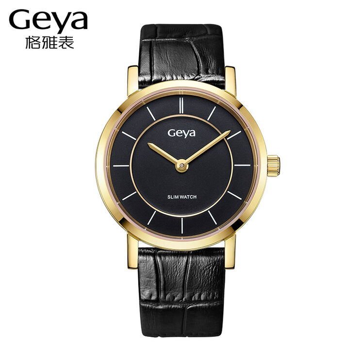 【品牌直营】格雅(geya)手表 时尚情侣手表 简约超薄石英电子表 男表