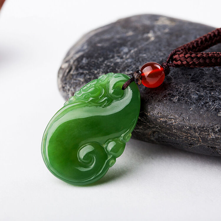 瑞美鑫 和田玉吊坠碧玉如意女款玉坠如意玉石挂件