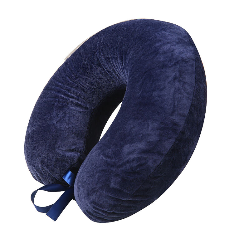 thai-fresh/泰清新u型枕飞机枕护颈枕乳胶枕汽车枕办公睡觉枕 蓝色