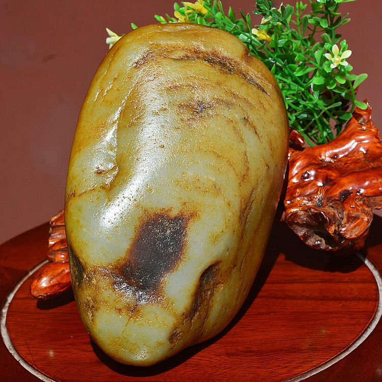 【新疆玉龙喀什河】新疆和田玉 籽料原石 白玉 洒金皮 a9-02