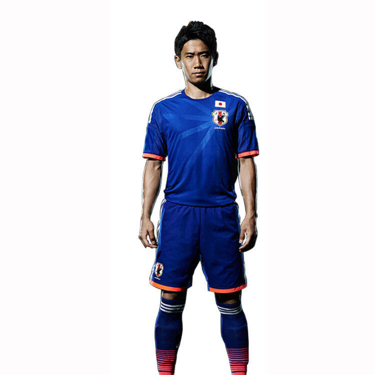 运动14-15欧冠世界杯日本队主场队服训练服足球服短袖足球服套装 蓝色
