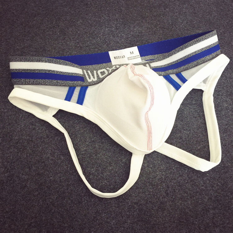 男士丁字裤透明黑色提臀双丁内裤性感网纱男士内裤低腰丁字裤紧身