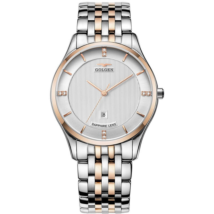 自营 古尊(golgen)手表 商务系列石英男表白色gn.9091m.vrs