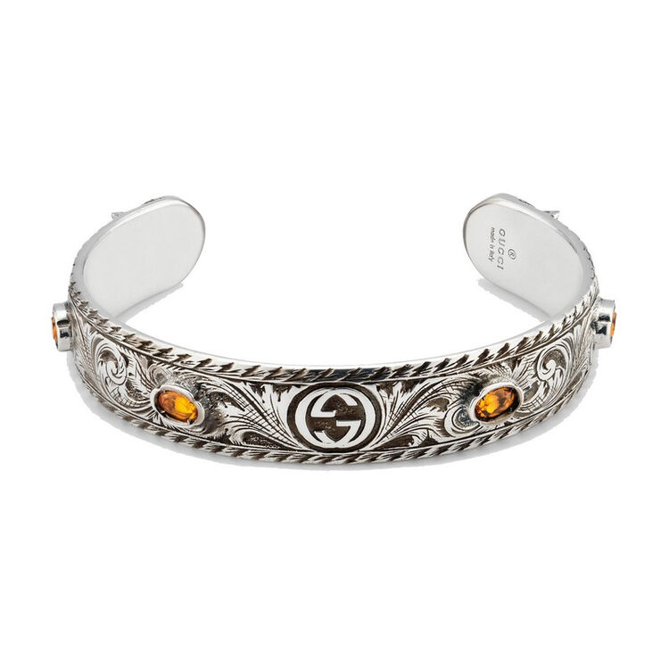 古奇(gucci)男士手链 纯银 标志 雕刻7329gq501