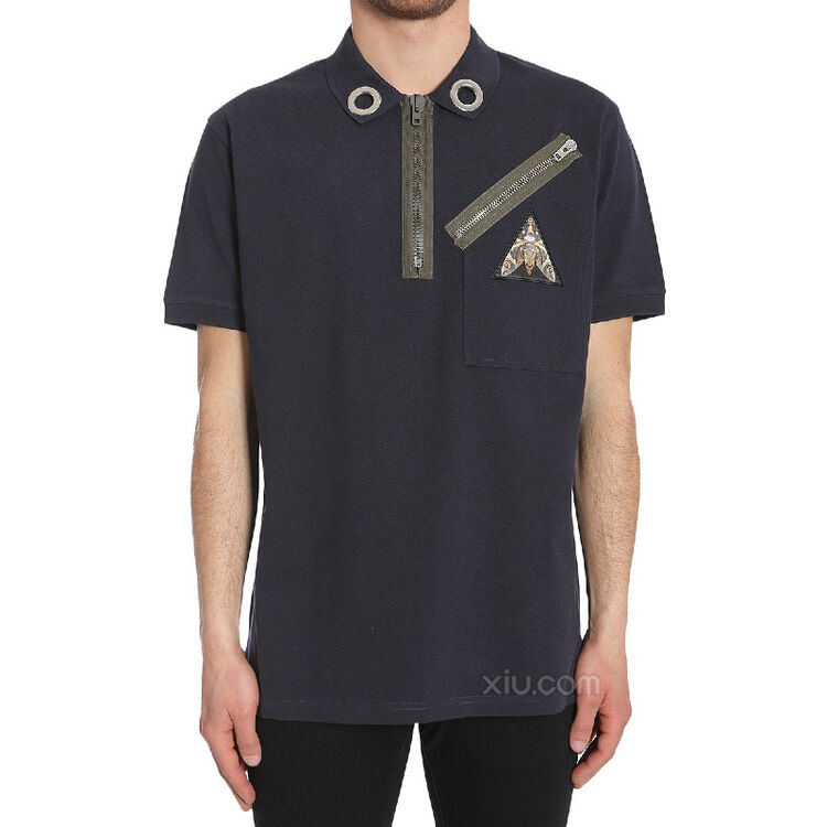 givenchy 纪梵希 男士纯棉拉链polo衫 蓝色 m