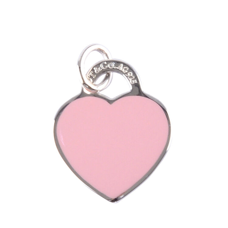 蒂芙尼 tiffany & co return to tiffany系列时尚粉色心形珐琅吊坠