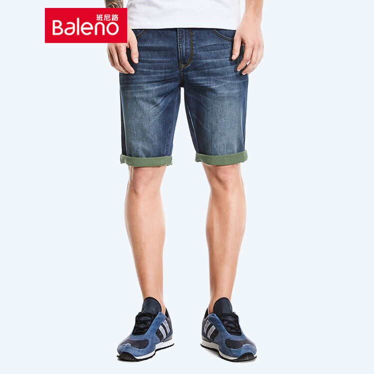 baleno/班尼路2017新款男装 时尚弹力牛仔短裤 休闲简约五分裤男 m4m