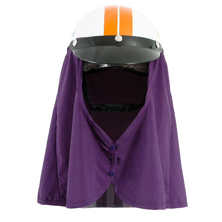 台湾uv100防紫外线户外骑行防泼水安全帽护颈布71342 暗紫色 f