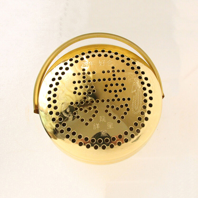 结婚用品铜旺盆铜火铳铜手炉铜脚炉铜怀炉铜火冲 大婚庆用品圆孔双喜