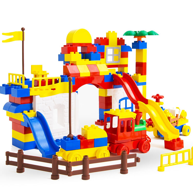 优彼积木玩具大颗粒塑料启蒙拼搭早教优比玩具 优彼大颗粒积木139片