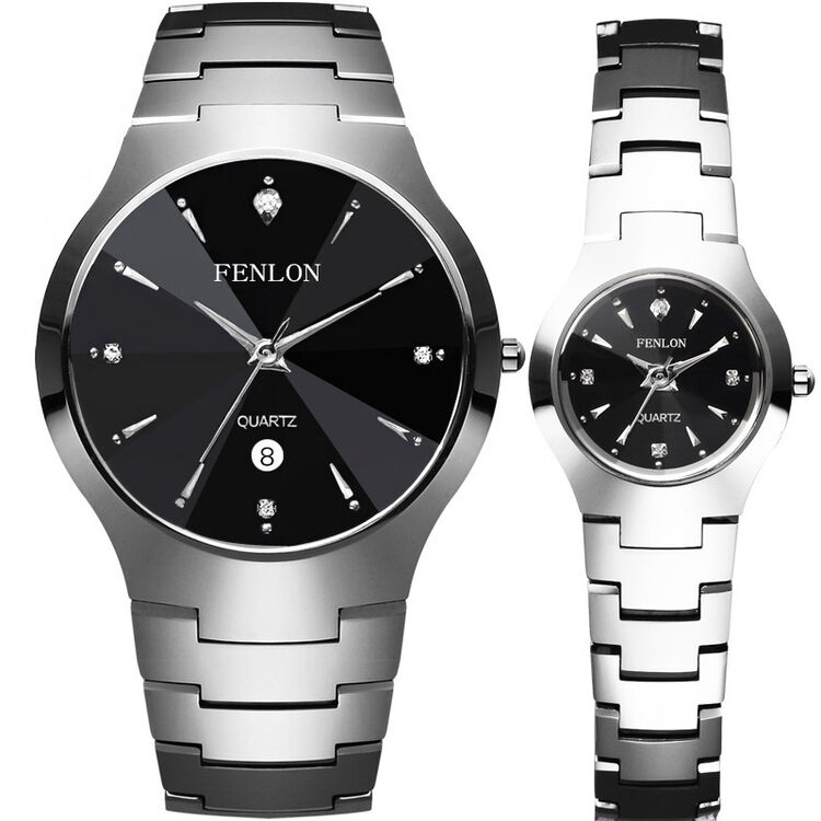 峰浪(fenlon) 时尚情侣手表一对防水情侣对表钨钢银情侣对表 26020