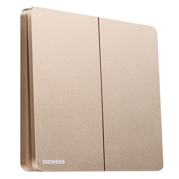 西门子开关插座面板 睿致玫瑰金 86型墙壁开关睿智系列 二开双控