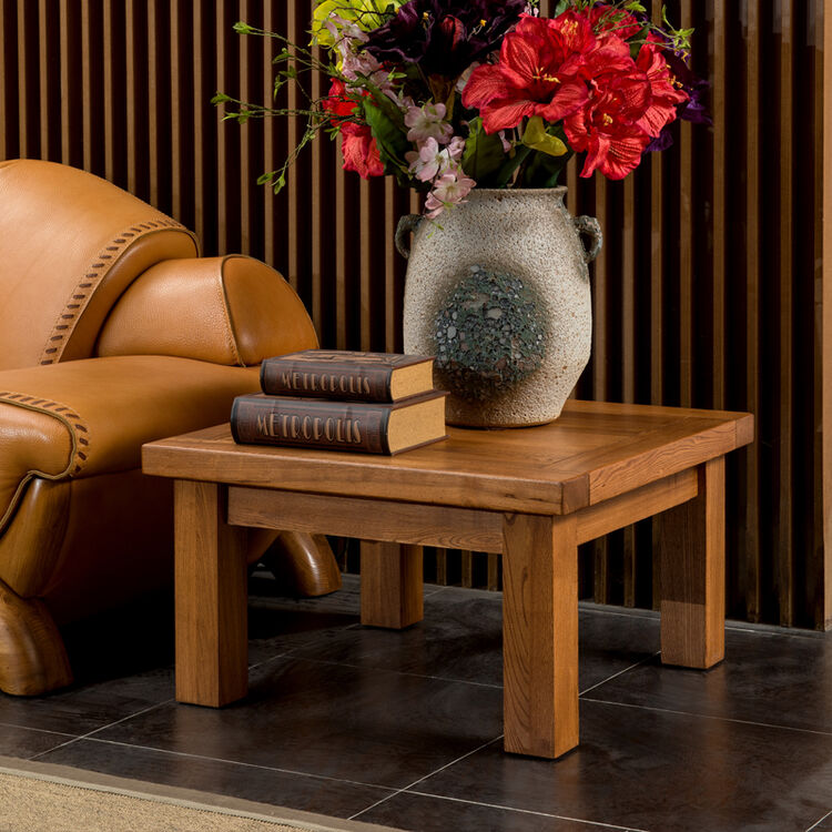 麦点家具俄罗斯老榆木沙发边几方几 实木客厅角几 新中式风格别墅奢华