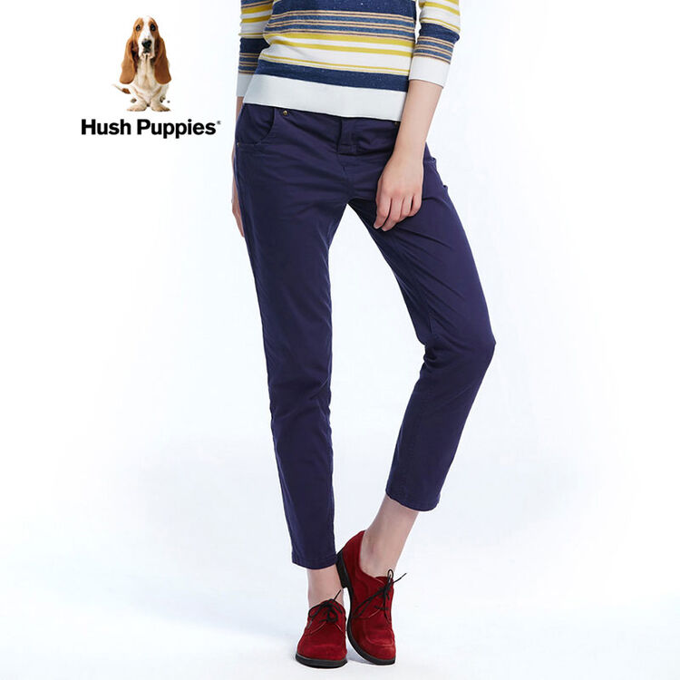 hushpuppies暇步士女装中腰九分修身女士休闲裤|hq-14504 深蓝 28