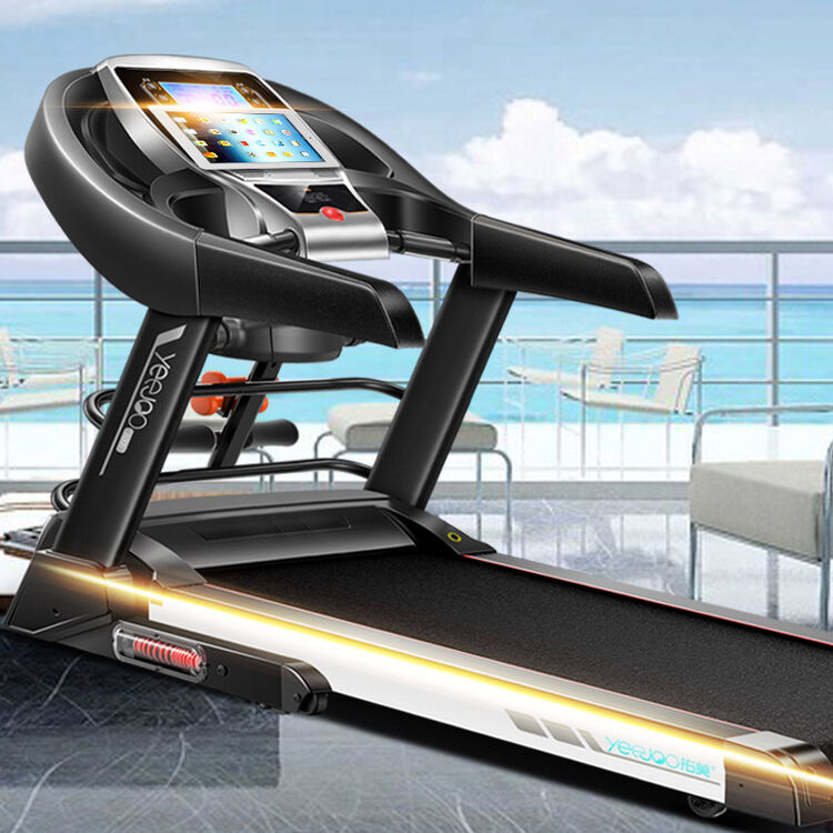 佑美(yeejoo)跑步机 家用静音折叠健身器材 蓝屏多功能跑步机f680黑色