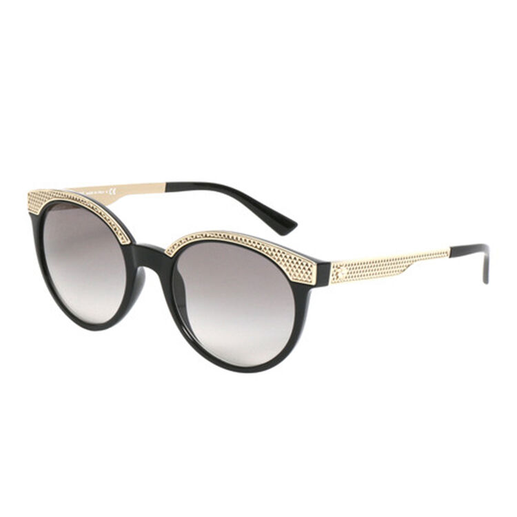versace 范思哲 女款黑色镜框金色镜腿灰色渐变镜片眼镜太阳眼镜 mod.