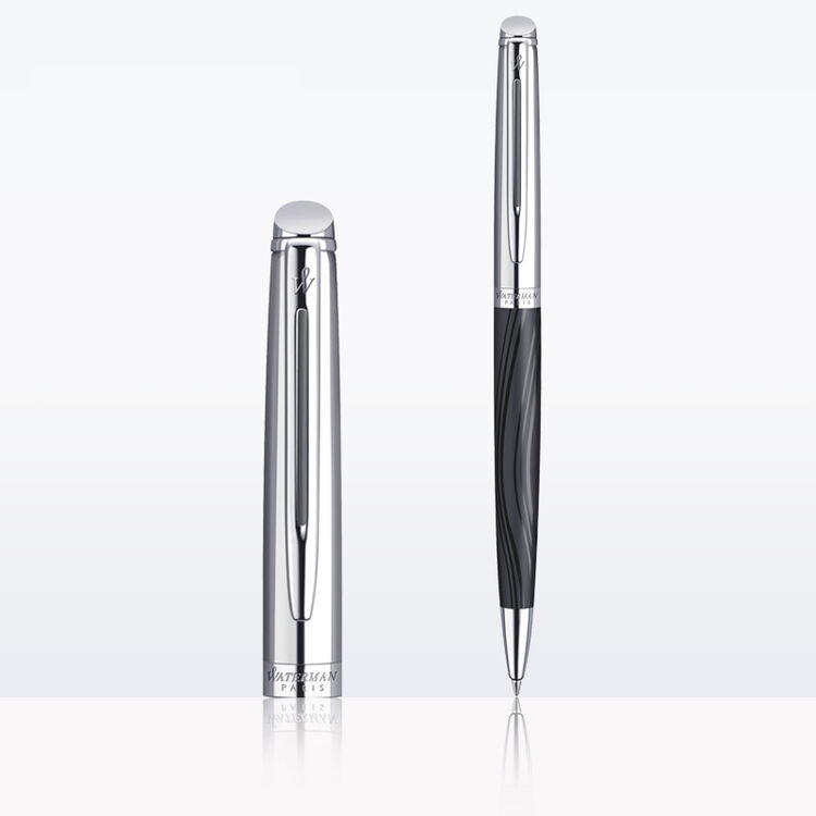waterman威迪文隽雅丝光印花白夹原子笔学生商务办公礼品 法国
