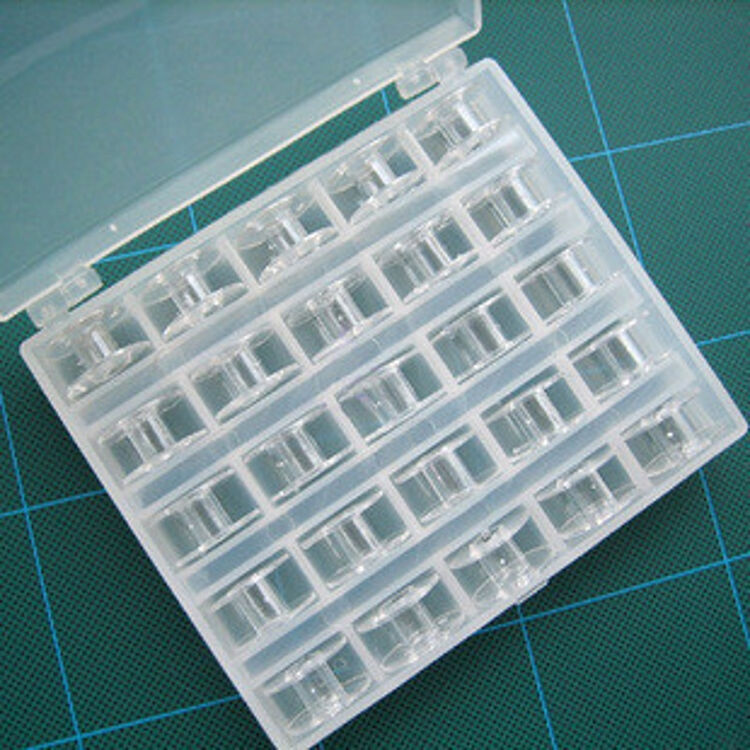 兄弟飞跃蝴蝶家用缝纫机配件零梭芯盒子绕线芯盒含25个梭心 梭芯盒(含